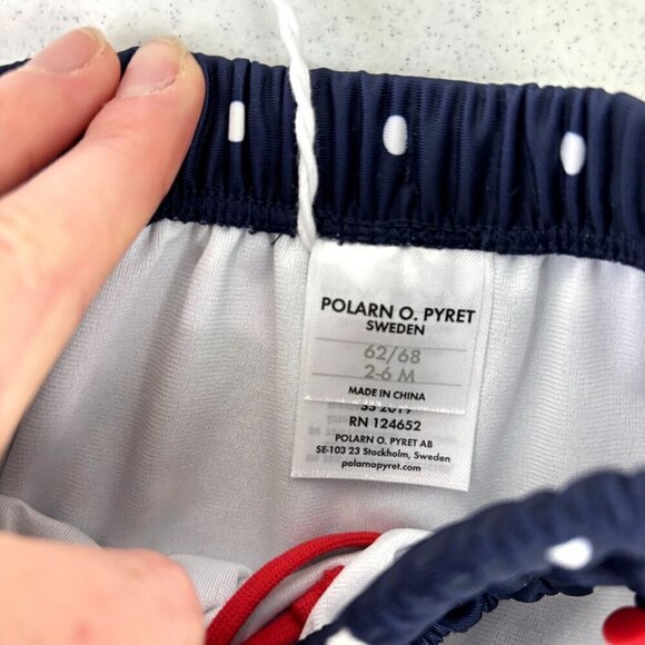 Polarn O. Pyret Swim Nappy Navy Polka Dot NWT 2-6M - Picture 3 of 9